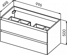 Тумба с раковиной Cezares Molveno 100 см Legno Bianco