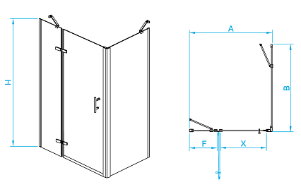 Душевой уголок RGW Passage PA-77B (PA-07BL / Z-050-2B / O-204) 100x90 черный, левый 41087709-084L