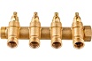 Коллектор Uni-Fitt НВ 3/4", 4х1/2", Н 40 мм, с вентилями 400G3240