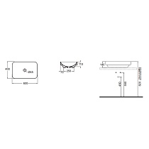 Раковина Azzurra Elegance ELLG060400S0BI/(ESO60 bi)*0 60 см белый