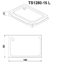 Поддон для душа Orans Tray TF1280-15 120x80 прямоугольный L