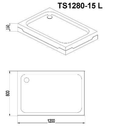 Поддон для душа Orans Tray TF1280-15 120x80 прямоугольный L