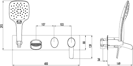 Смеситель для ванны Lemark Atlantiss LM3224C