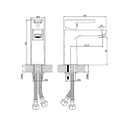 Смеситель для раковины Iddis Sena SENSB00i01