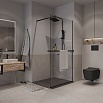 Душевая перегородка Niagara Nova NG-670-90ВLACK 90x195 прозрачная, профиль черный матовый