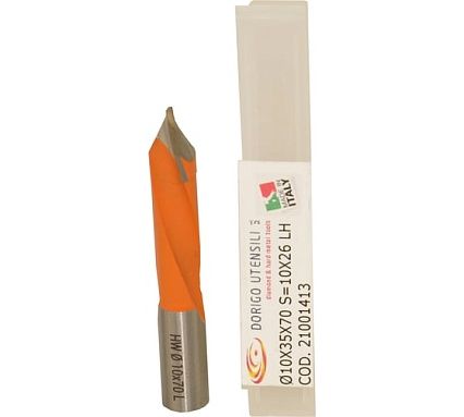 Сверло для сквозных отверстий DORIGO HW Ø10x35x70 S=Ø10x26 Z=2 LH 21001413