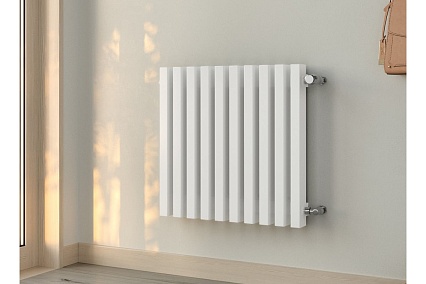 Трубчатый радиатор GUARDO RETTA 300x1680 мм 6P-0300-34 BK-VER R9016(M), 34 секции, боковое подключение, белый матовый