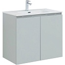 Тумба с раковиной Aquanet Алвита New 80 см 2 дверцы серый