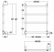 Полотенцесушитель электрический Margaroli Sole 542/TS бронза 5424704OBNBTS