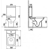 Чаша для унитаза Creavit Lara LR310-11CB00E-0000