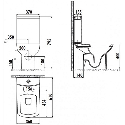 Чаша для унитаза Creavit Lara LR310-11CB00E-0000