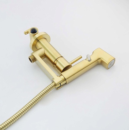 Смеситель Aquatek Ника AQ1819BG с гигиеническим душем, шлифованное золото Смеситель Aquatek Ника AQ1819BG с гигиеническим душем, шлифованное золото