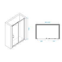 Душевая дверь RGW Passage PA-14G 100x195, прозрачное стекло, золото