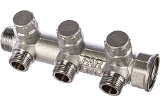 Запорный коллектор FAR 3/4" с 3 отв. 1/2" НР, плоск.присоед. FK 3870 3412TP