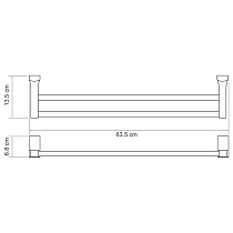 Полотенцедержатель WasserKRAFT Leine K-5040WHITE двойной