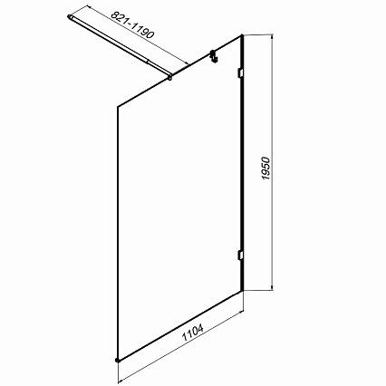 Душевая перегородка Am.Pm X-Joy W94WI-110-F1-MTE 110x195 матовый хром, прозрачное