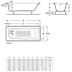 Чугунная ванна Roca Continental 160x70 см 21291200R с антисользящим покрытием