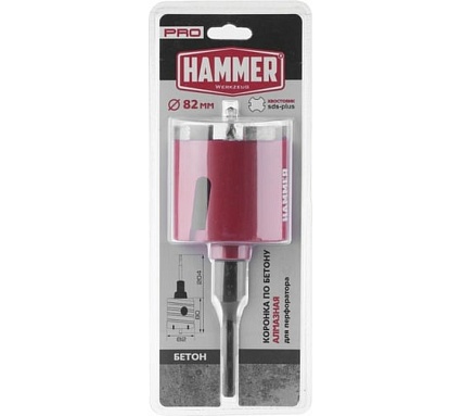 Коронка алмазная по бетону Flex 242-504 (82 мм; SDS-plus) Hammer 691453