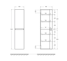 Шкаф пенал Cezares Vague 30 см Rovere tabacco, 54837