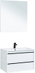 Тумба с раковиной Aquanet Lino 80 см белый матовый