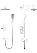 Душевой набор Wonzon&Woghand Fit WW-88939009A-BG брашированное золото