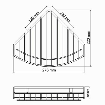 Полка WasserKRAFT Ammer K-1511 угловая, матовый хром