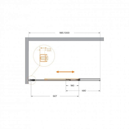 Шторка для ванны Cezares SLIDER-FIX-VF-11-100/150-C-Cr 100x150 прозрачная, хром