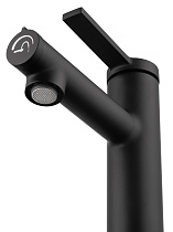 Смеситель для раковины Wonzon&Woghand WW-H1017-MB функция полоскания, черный матовый