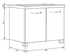 Корпус тумбы Marka One Mix 60 см, напольный, 2 двери