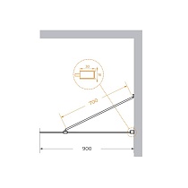 Душевая перегородка Cezares LIBERTA-L-1-TB-90-BR-Cr 90x195 бронза, профиль хром