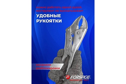 Гейферный зажим Forsage с двойным овальным захватом 10"-250мм, в блистере F-614250J(421)