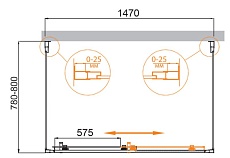 Душевой уголок Cezares MOLVENO-AH-12-150/80-P-Cr 150x80 рифленый