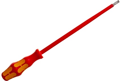Отвертка диэлектрическая WERA VDE, SL 1.0х5.5х200 мм, WE-006121