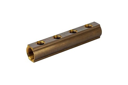 Коллектор R582A Giacomini латунь, 1 1/4 ВР/ВР на 4 вых 3/4 ВР R582AY004 040-0125