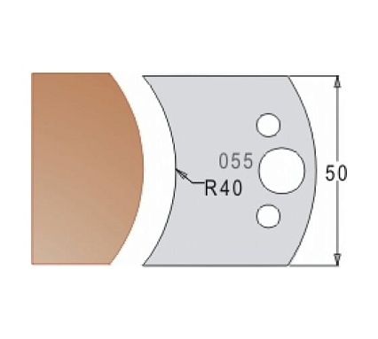 Нож мультисистема HSS радиус R40 50x20x4 мм Dimar 3305550