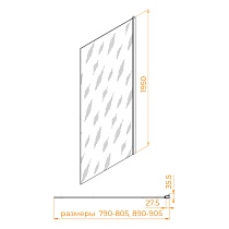 Боковая стенка RGW Z-03B 80x195 Cora, черный 06220308-44