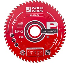 Диск пильный 190x30x1.8/1.1 мм, A=18° ATB + 8 SHEAR, Z=56 WOODWORK 27.190.56