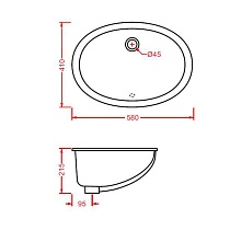 Раковина ArtCeram Washbasins Diana DIL001 01 00 57 см белый