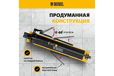 Плиткорез рельсовый Denzel 800x16мм, каретка на подшипнике, стальная станина, усиленная рукоятка-пенал 877016