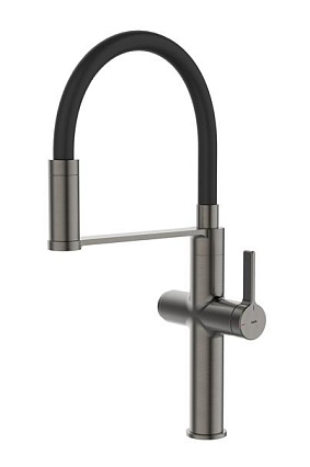 Смеситель для кухни Iddis Ikon IKNGMFFi05 фильтр, гибкий излив, графит