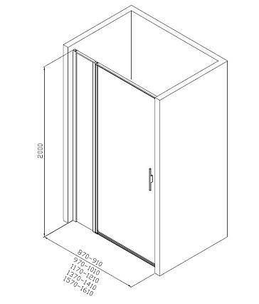 Душевая дверь Allen Brau Priority 160x200 3.31037.00 прозрачная, хром