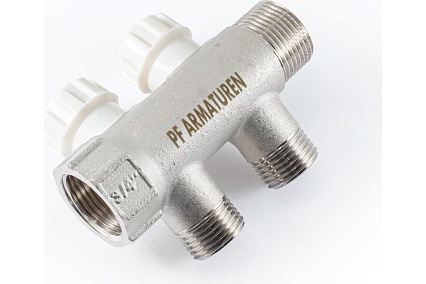 Коллектор с регулировочными вентилями PROFACTOR в/н 3/4" х 2 вых 1/2"нар PF MV 268.2