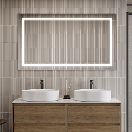 Зеркало BelBagno SPC-KRAFT-1400-800-SENS-AL 140x80 см сенсорный выключатель, сатин