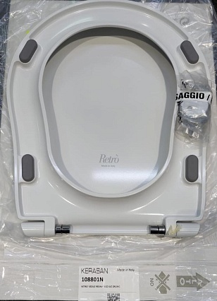 Крышка-сиденье Kerasan Retro 108801N с микролифтом, белый/хром