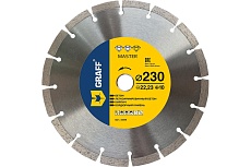 Алмазный диск по бетону и камню Master 230x10x2.6x22.23 мм GRAFF 22230