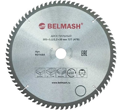 Диск пильный 305x3.2/2.2x30 мм, 72T Белмаш RD168A