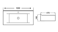 Раковина WeltWasser Deilbach 7508-100 100 см, 10000005577 белый