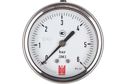 Манометр ДМ 2 063 Т (0-6) бар, кл.1.5, G1/4" DIN CASE BD 1153100001
