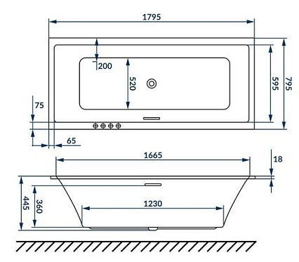 Акриловая ванна Excellent Heaven Slim WAEX.HEV18WHS 180x80