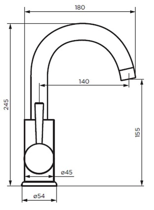 Смеситель для раковины Dorff Logic SS D3002101SS нержавеющая сталь